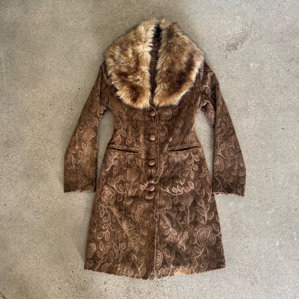 💔SOLD ON DEPOP💔 Vintage 90’s Jacquard Penny Lane Coat - Picture 2 of 6